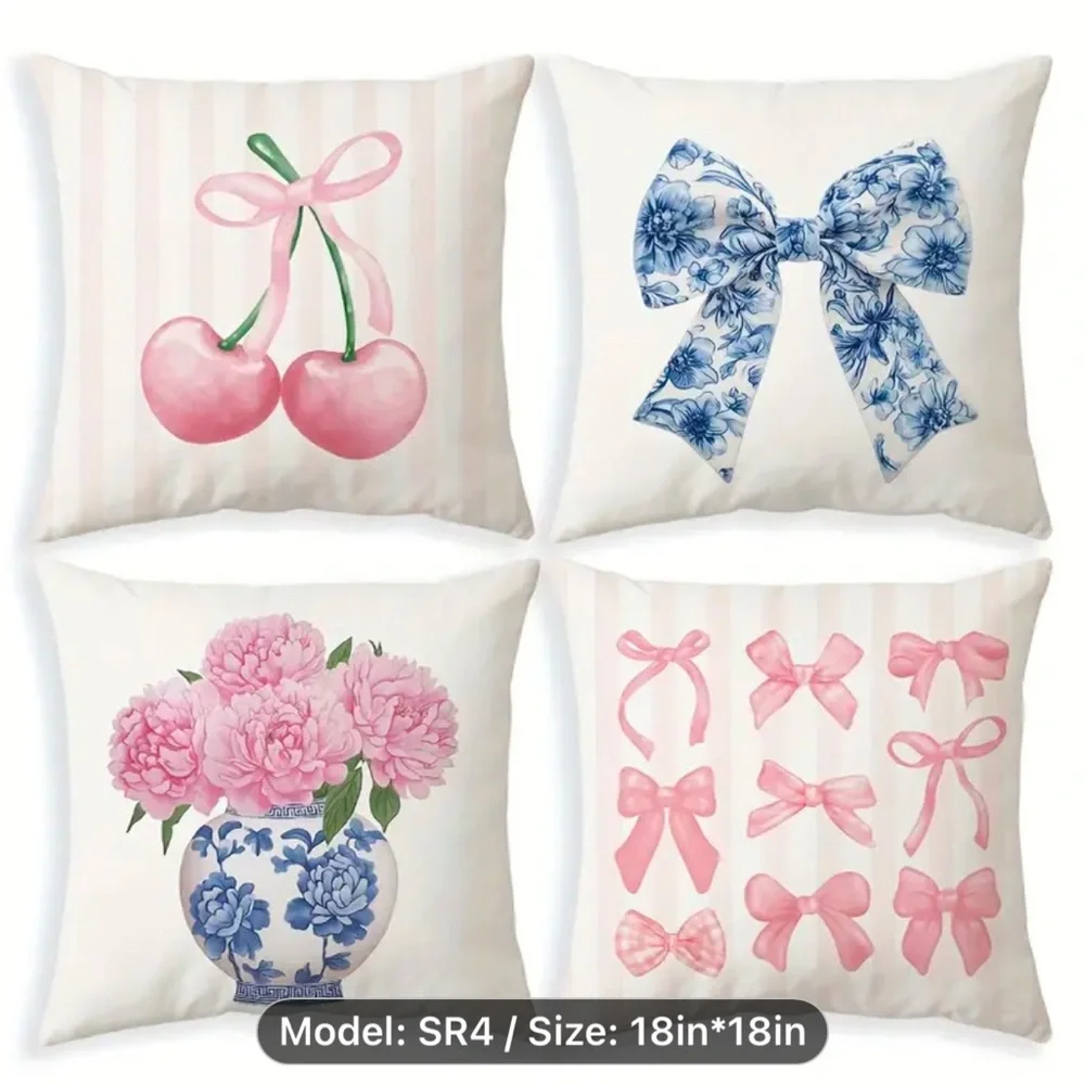 Four new decorative pillow cases